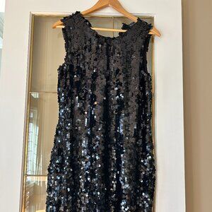 Beautiful black sequined Armani Jeans brand cocktail dress